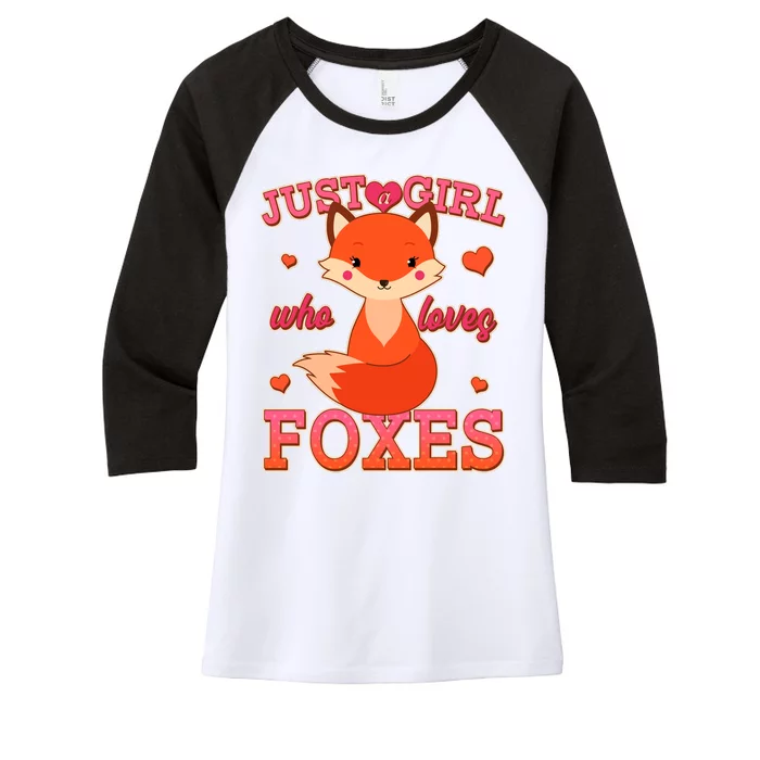 Cute Just A Girl Who Loves Foxes Women's Tri-Blend 3/4-Sleeve Raglan Shirt