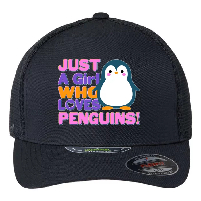 Cute Just A Girl Who Loves Penguins Flexfit Unipanel Trucker Cap