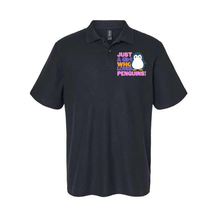 Cute Just A Girl Who Loves Penguins Softstyle Adult Sport Polo