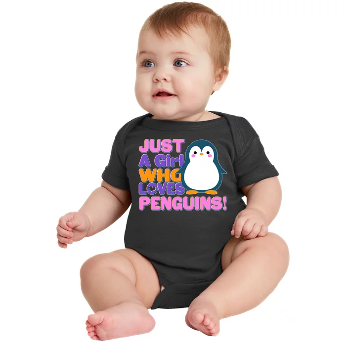 Cute Just A Girl Who Loves Penguins Baby Bodysuit