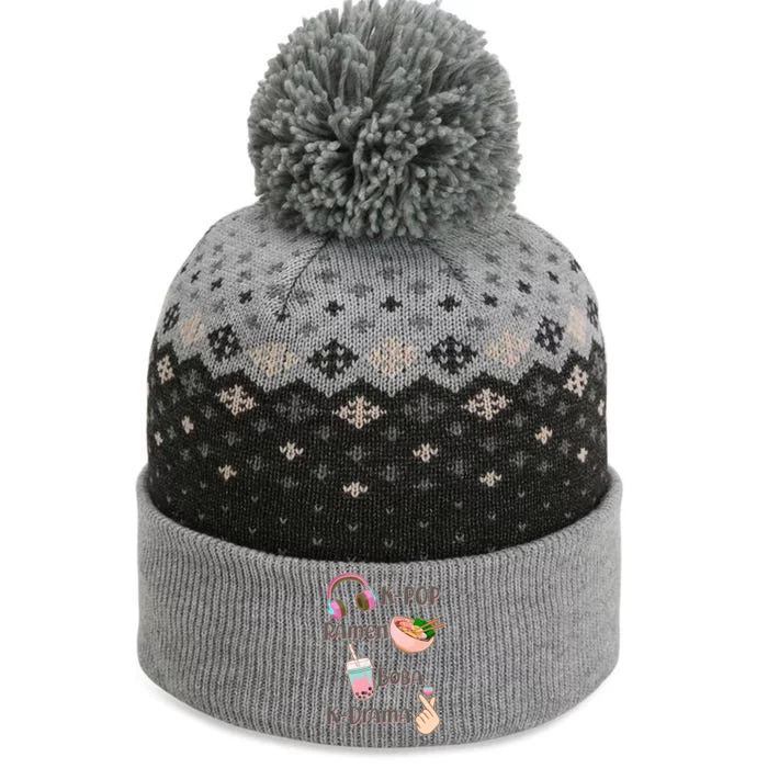 Cute K-Pop Raman Boba K-Drama The Baniff Cuffed Pom Beanie