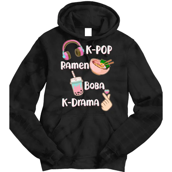 Cute K-Pop Raman Boba K-Drama Tie Dye Hoodie