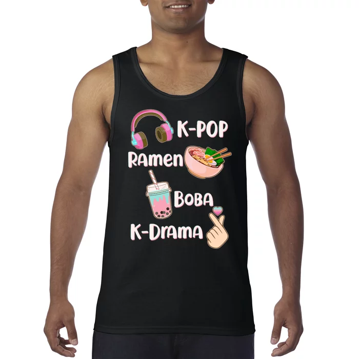 Cute K-Pop Raman Boba K-Drama Tank Top