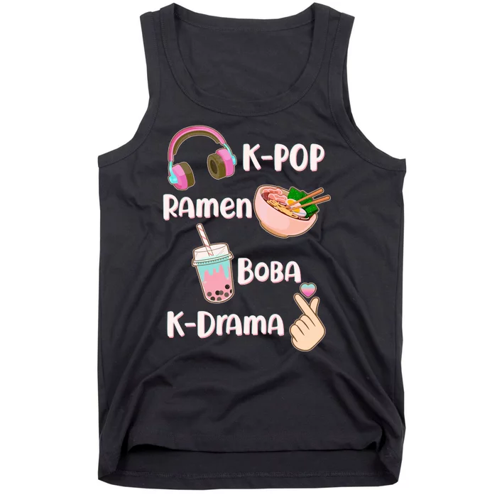 Cute K-Pop Raman Boba K-Drama Tank Top