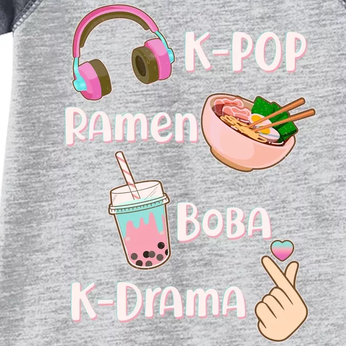 Cute K-Pop Raman Boba K-Drama Infant Baby Jersey Bodysuit