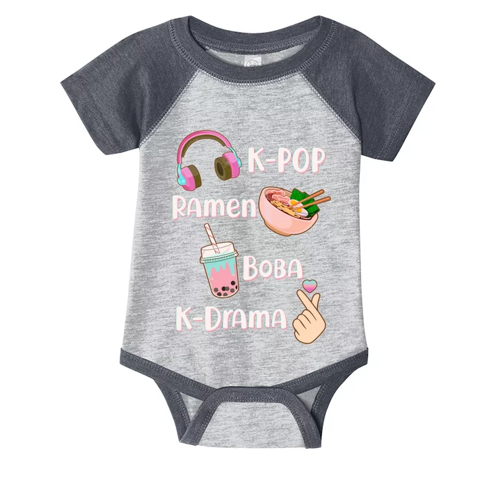 Cute K-Pop Raman Boba K-Drama Infant Baby Jersey Bodysuit