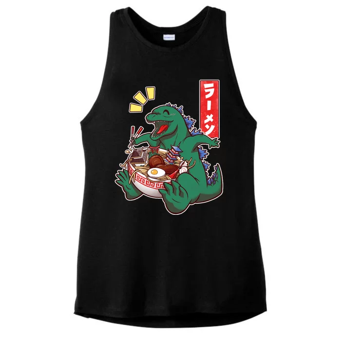 Cute Kaiju Ramen Ladies Tri-Blend Wicking Tank