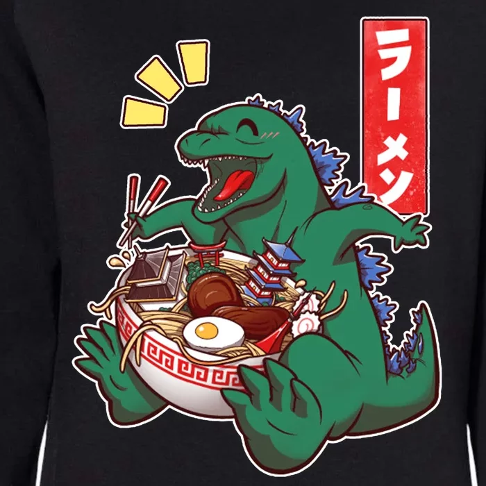 Cute Kaiju Ramen Womens California Wash Sweatshirt