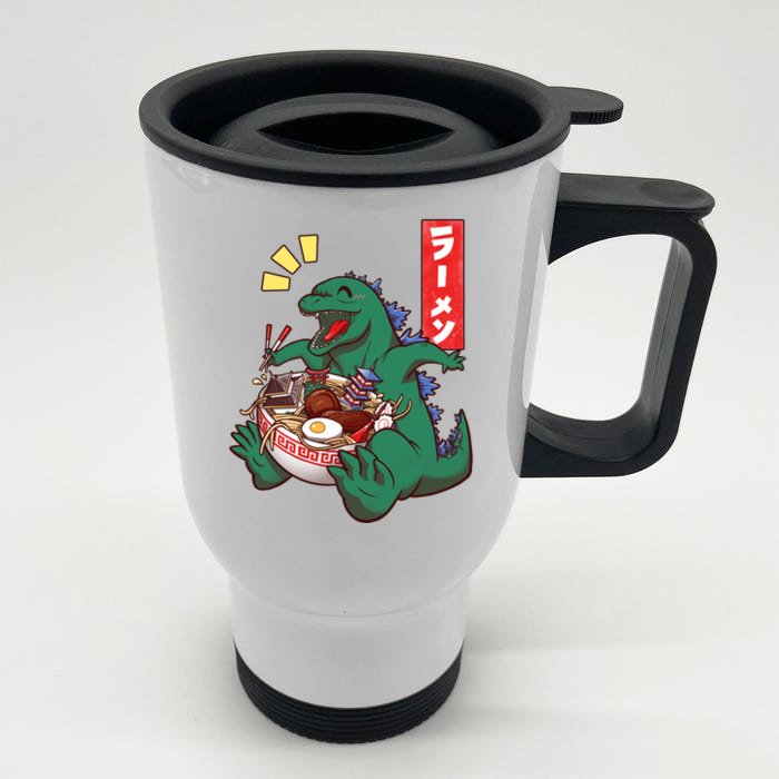 Cute Kaiju Ramen Front & Back Stainless Steel Travel Mug