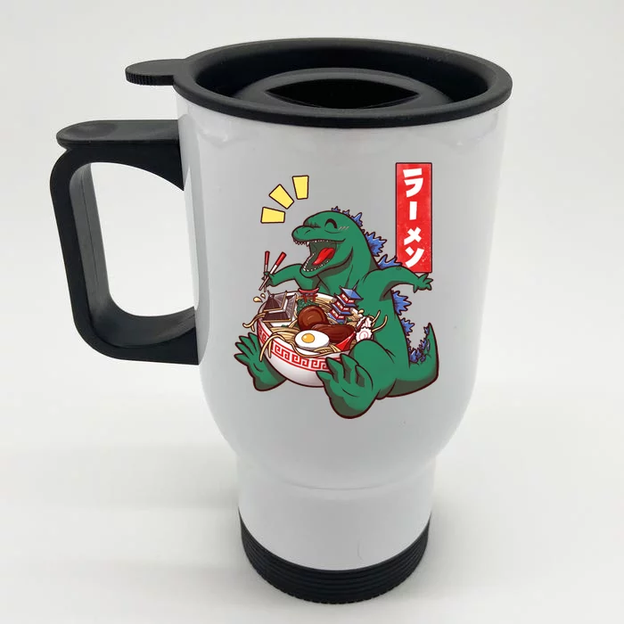 Cute Kaiju Ramen Front & Back Stainless Steel Travel Mug