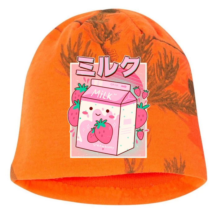 Cute Kawaii Japanese Strawberry Milk Kati - Camo Knit Beanie