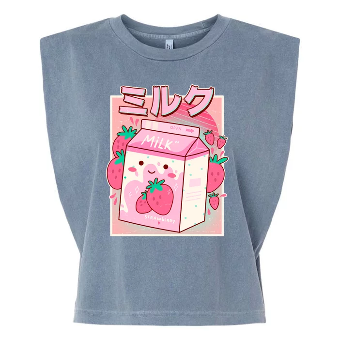 Cute Kawaii Japanese Strawberry Milk Garment-Dyed Women's Muscle Tee