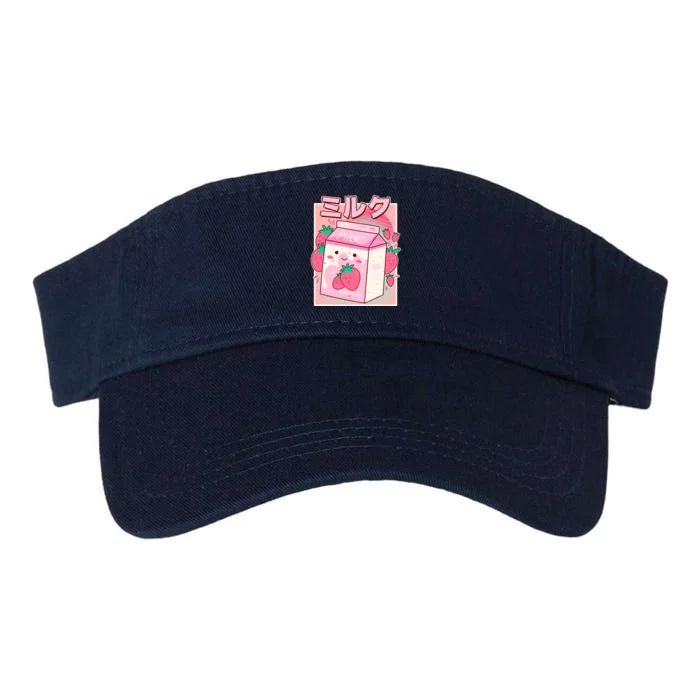 Cute Kawaii Japanese Strawberry Milk Valucap Bio-Washed Visor