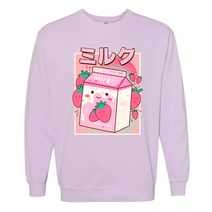 Cute Kawaii Japanese Strawberry Milk Garment-Dyed Sweatshirt