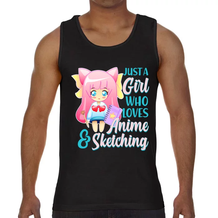 Cute Kawaii Just a Girl Who Loves Anime and Sketching Comfort Colors® Tank Top