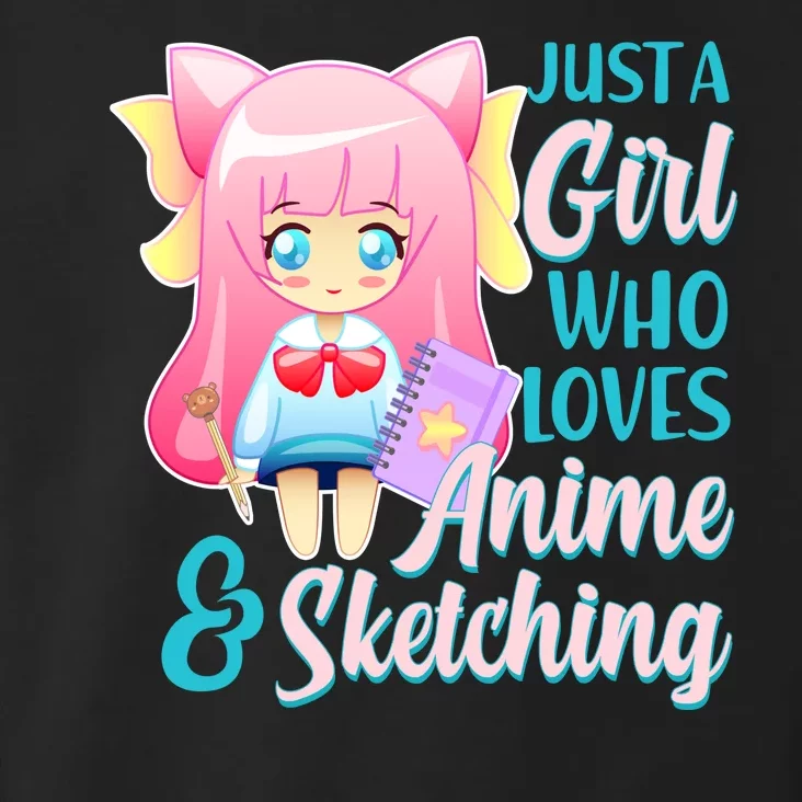 Cute Kawaii Just a Girl Who Loves Anime and Sketching Toddler Hoodie