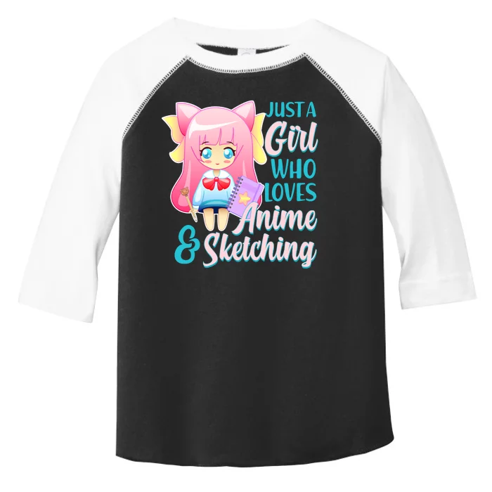 Cute Kawaii Just a Girl Who Loves Anime and Sketching Toddler Fine Jersey T-Shirt