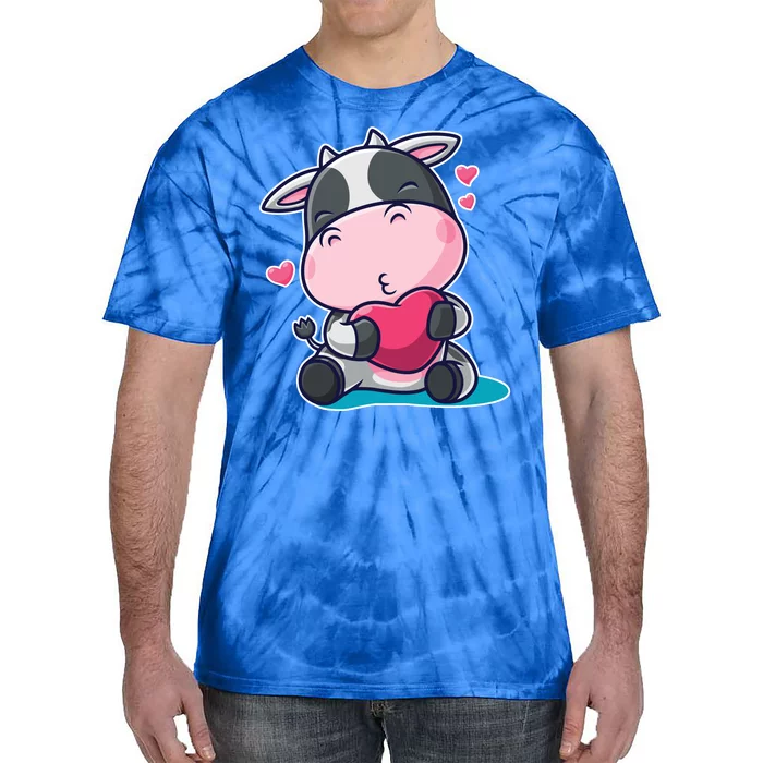 Cute Kawii Cow Hearts Tie-Dye T-Shirt