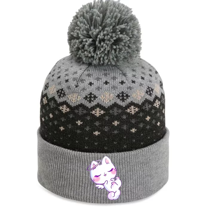 Cute Kitten Angel The Baniff Cuffed Pom Beanie