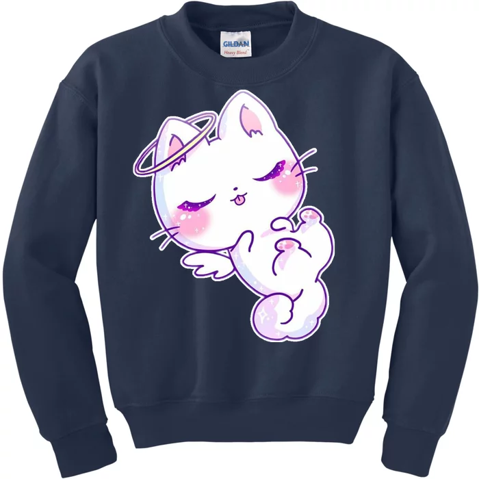 Cute Kitten Angel Kids Sweatshirt