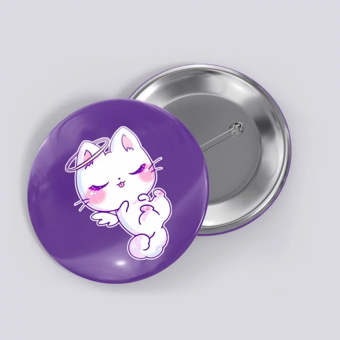 Cute Kitten Angel Button