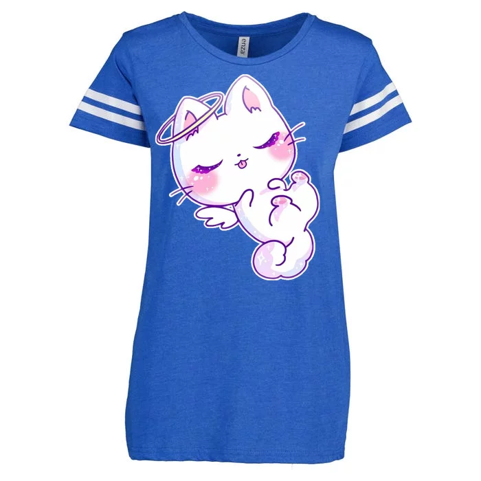 Cute Kitten Angel Enza Ladies Jersey Football T-Shirt