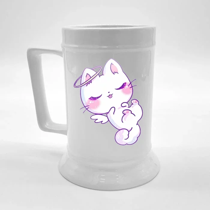 Cute Kitten Angel Front & Back Beer Stein