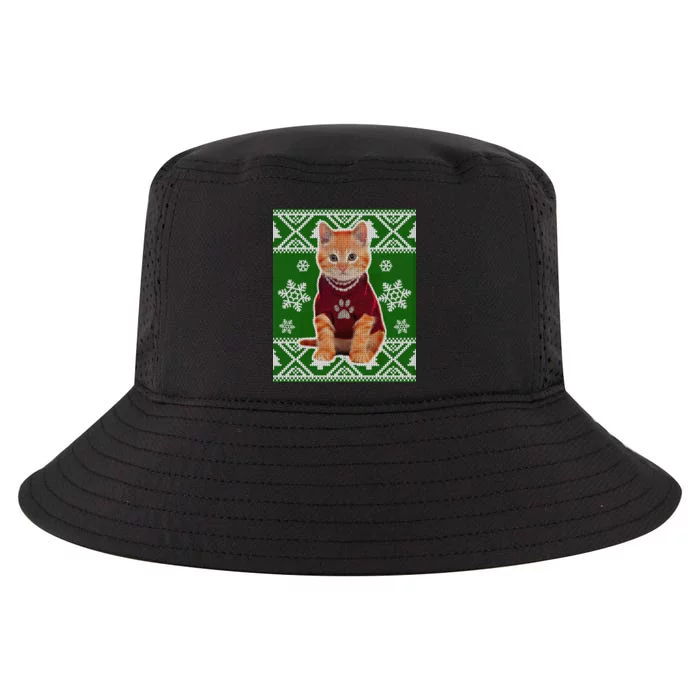 Cute Kitten Ugly Christmas Cool Comfort Performance Bucket Hat