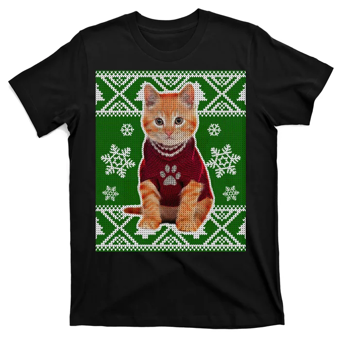 Cute Kitten Ugly Christmas T-Shirt