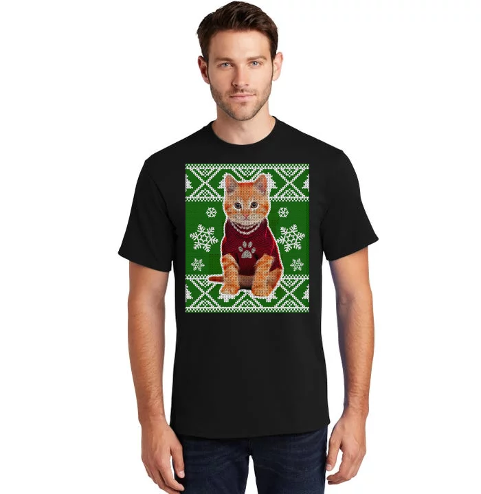 Cute Kitten Ugly Christmas Tall T-Shirt