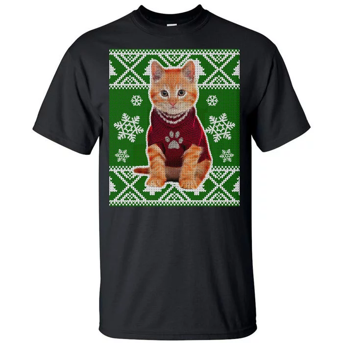 Cute Kitten Ugly Christmas Tall T-Shirt