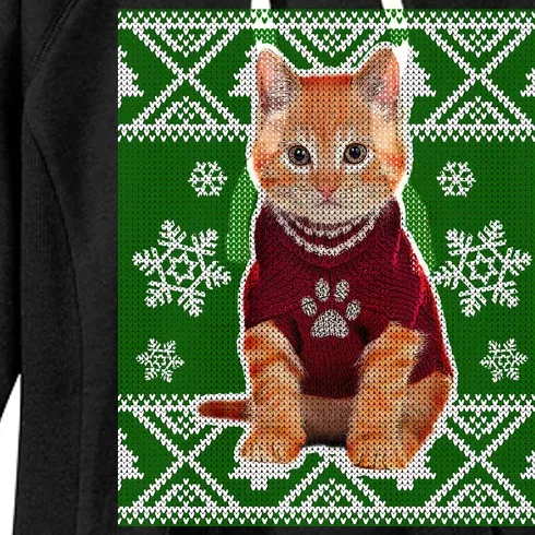 Cute Kitten Ugly Christmas Women's Fleece Hoodie