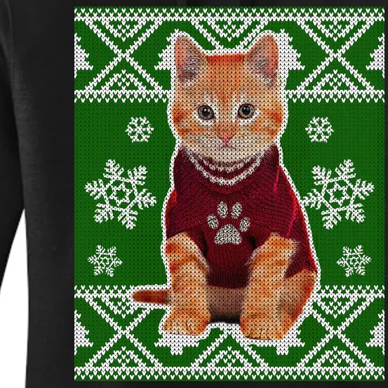 Cute Kitten Ugly Christmas Women's Pullover Hoodie