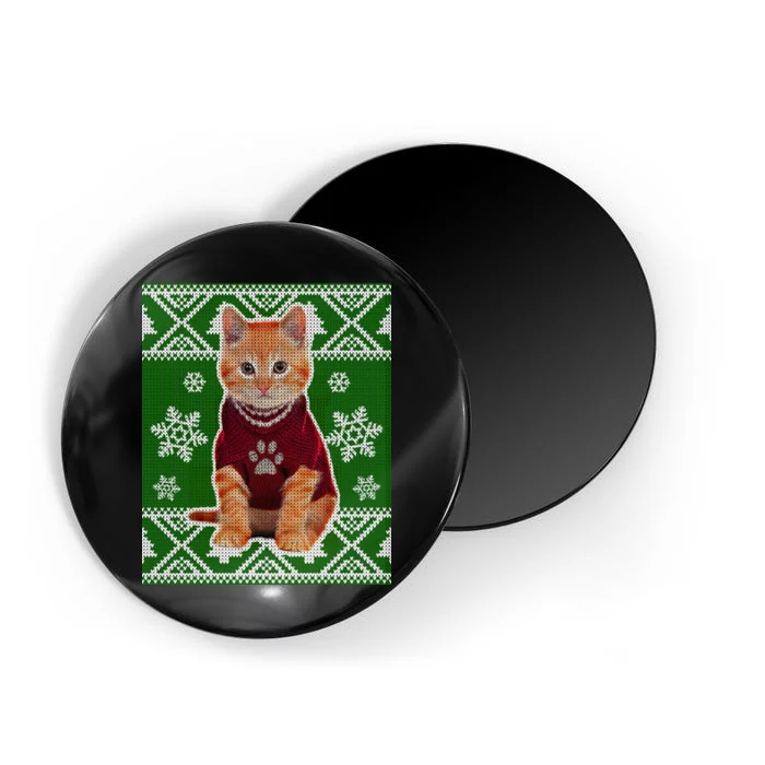 Cute Kitten Ugly Christmas Magnet