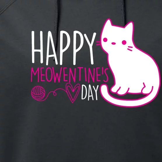 Cute Kitty Cat Valentines Day Meowtines Performance Fleece Hoodie