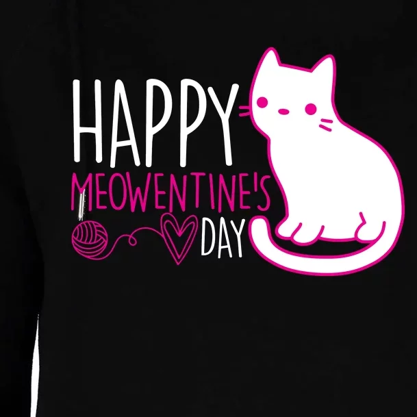 Cute Kitty Cat Valentines Day Meowtines Womens Funnel Neck Pullover Hood