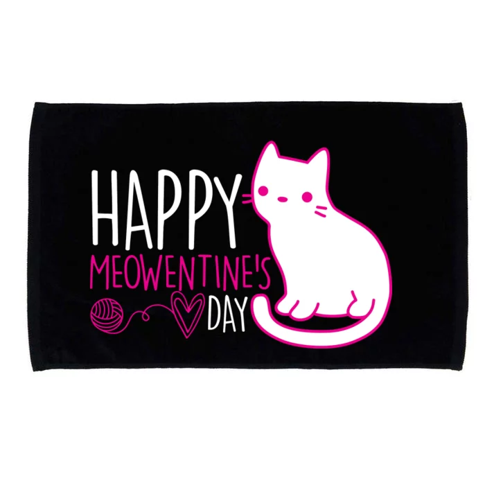 Cute Kitty Cat Valentines Day Meowtines Microfiber Hand Towel