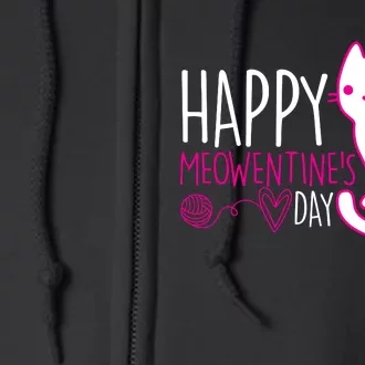 Cute Kitty Cat Valentines Day Meowtines Full Zip Hoodie