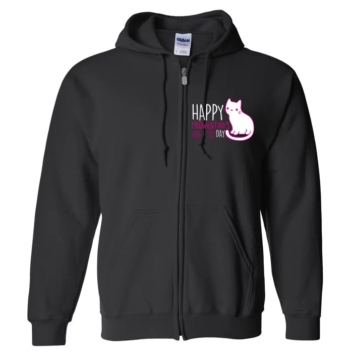 Cute Kitty Cat Valentines Day Meowtines Full Zip Hoodie