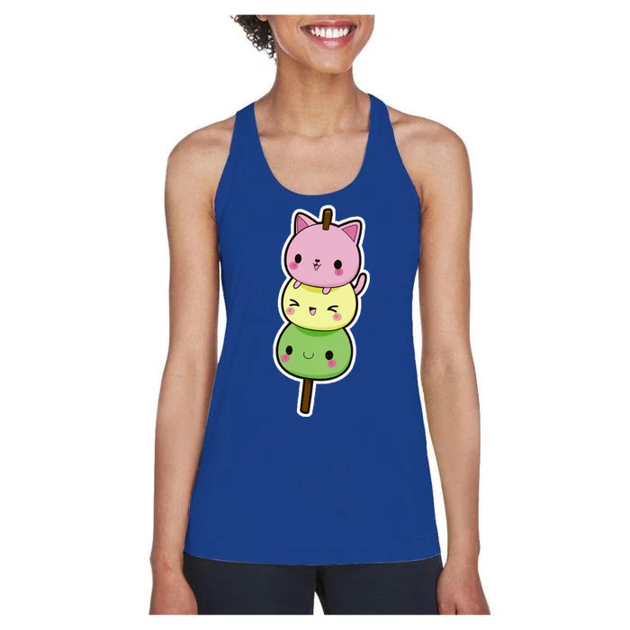 Cute Kitty Dango Ice Cream Cone Women's Racerback Tank