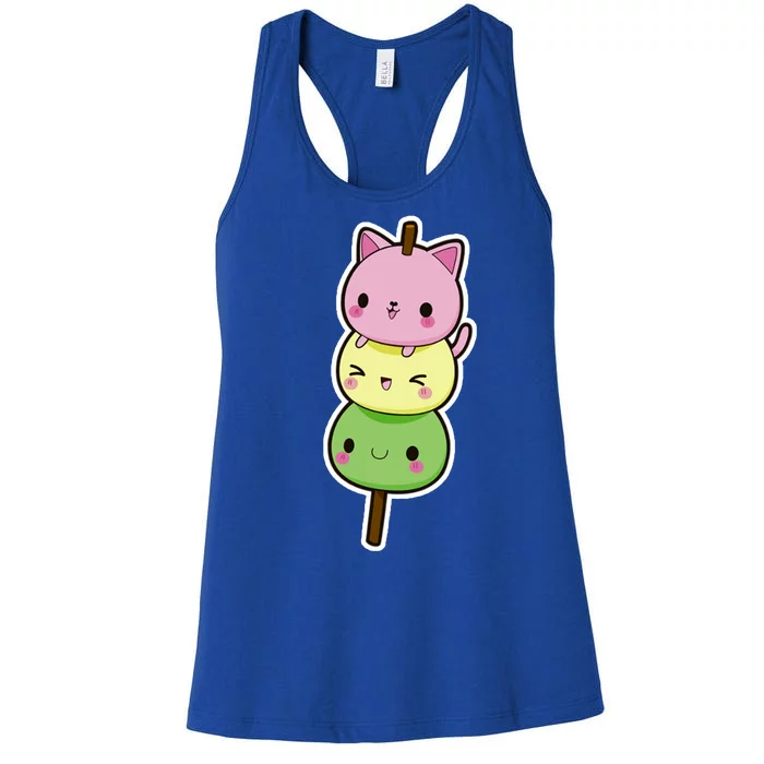 Cute Kitty Dango Ice Cream Cone Women's Racerback Tank