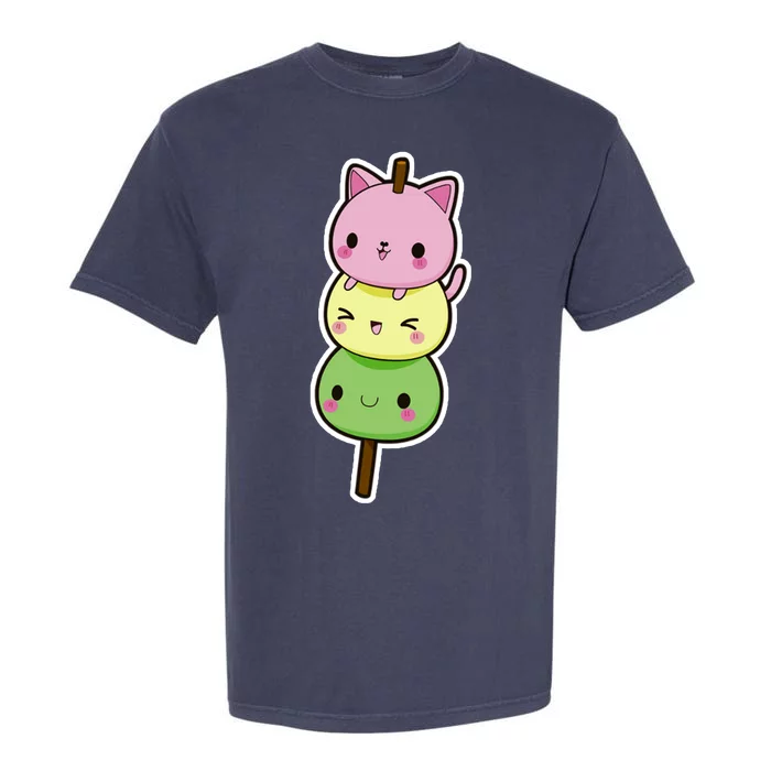 Cute Kitty Dango Ice Cream Cone Garment-Dyed Heavyweight T-Shirt