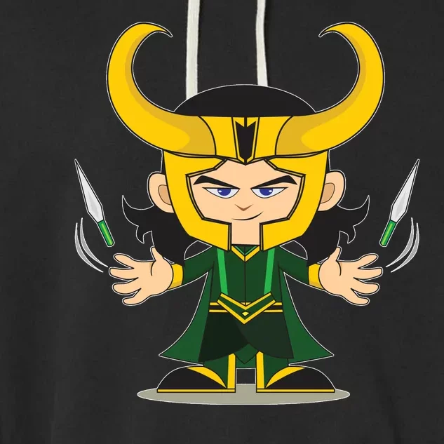 Cute Knives Cartoon Person God of Mischief Garment-Dyed Fleece Hoodie