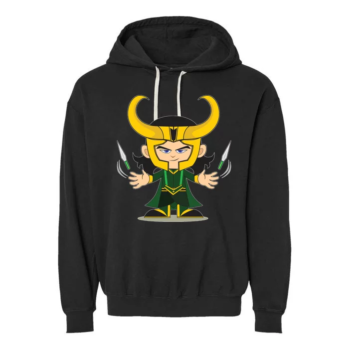 Cute Knives Cartoon Person God of Mischief Garment-Dyed Fleece Hoodie