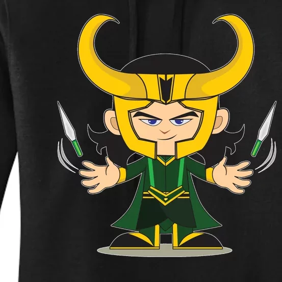 Cute Knives Cartoon Person God of Mischief Women's Pullover Hoodie