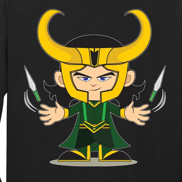 Cute Knives Cartoon Person God of Mischief Tall Long Sleeve T-Shirt