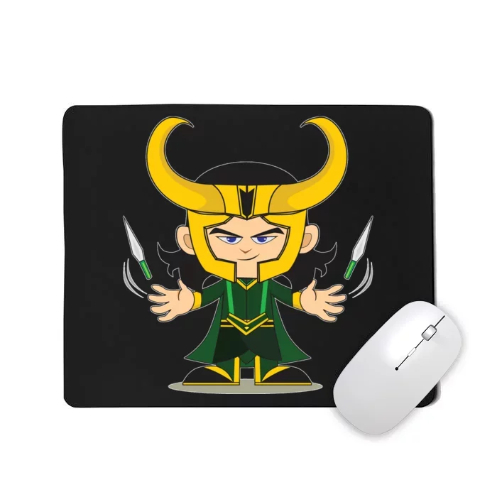 Cute Knives Cartoon Person God of Mischief Mousepad