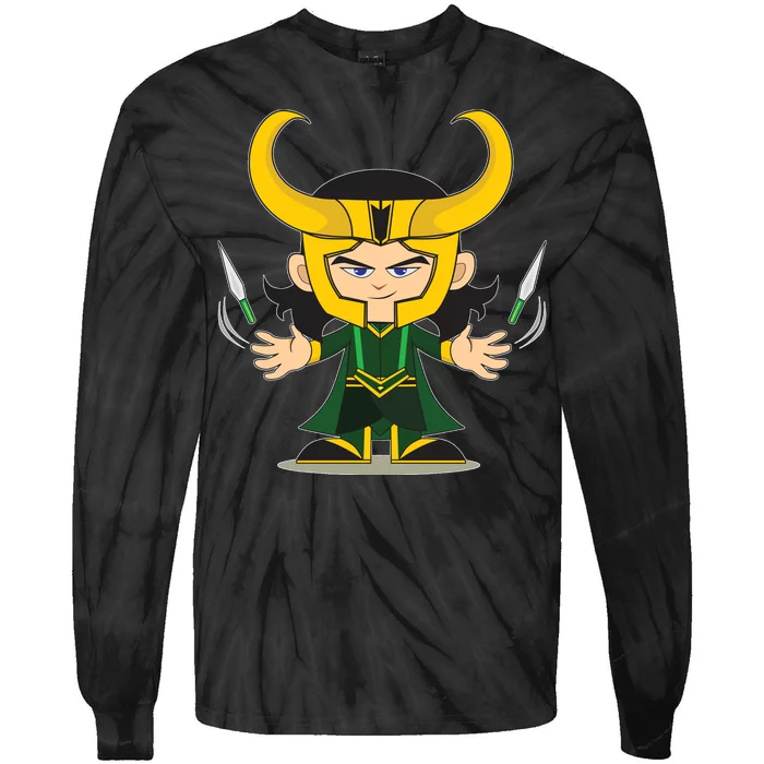 Cute Knives Cartoon Person God of Mischief Tie-Dye Long Sleeve Shirt