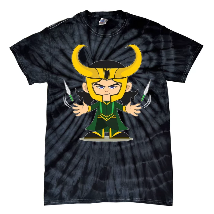 Cute Knives Cartoon Person God of Mischief Tie-Dye T-Shirt