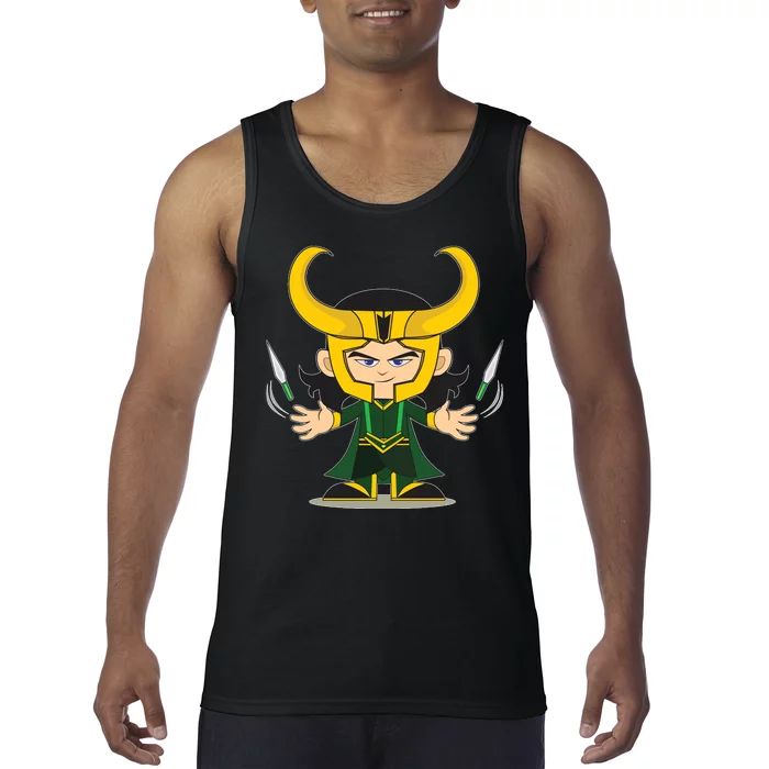 Cute Knives Cartoon Person God of Mischief Tank Top